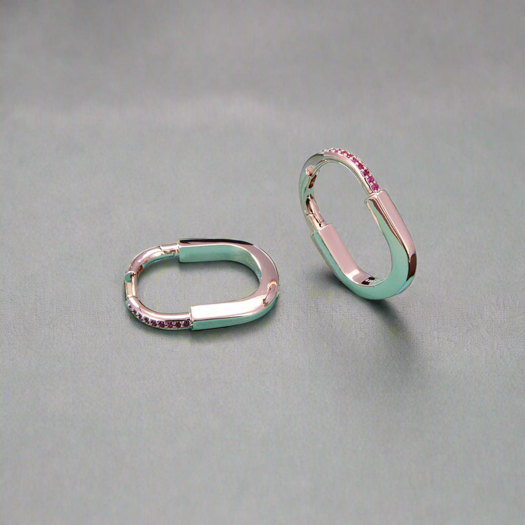 18K Celestial T Lock ROSÌä Edition Medium Earrings