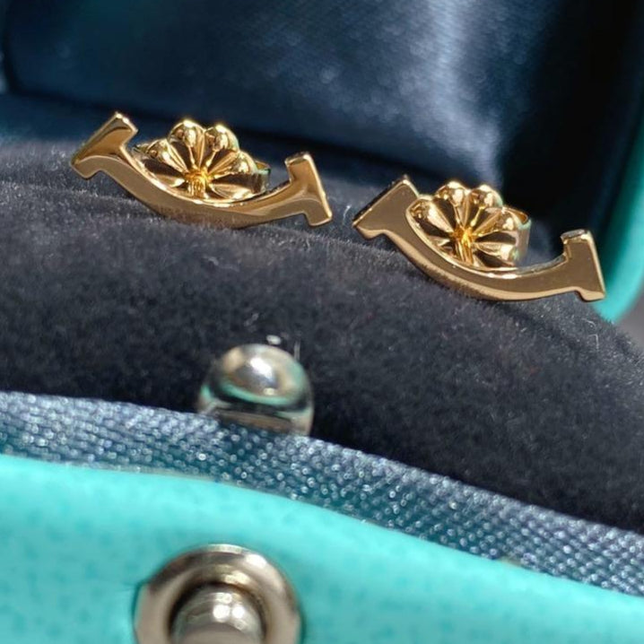 18K Celestial T Smile Earrings