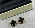 18K Celestial Vintage Alhambra Black Earrings