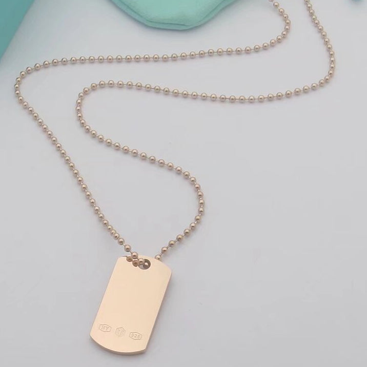 18K Celestial T 1837 Makers I.D. Tag Pendant Necklace