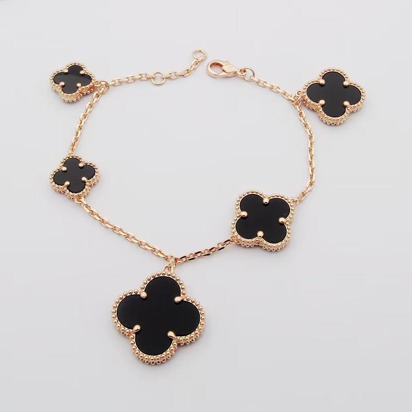 18K Magic Alhambra Five Black Motifs Bracelet