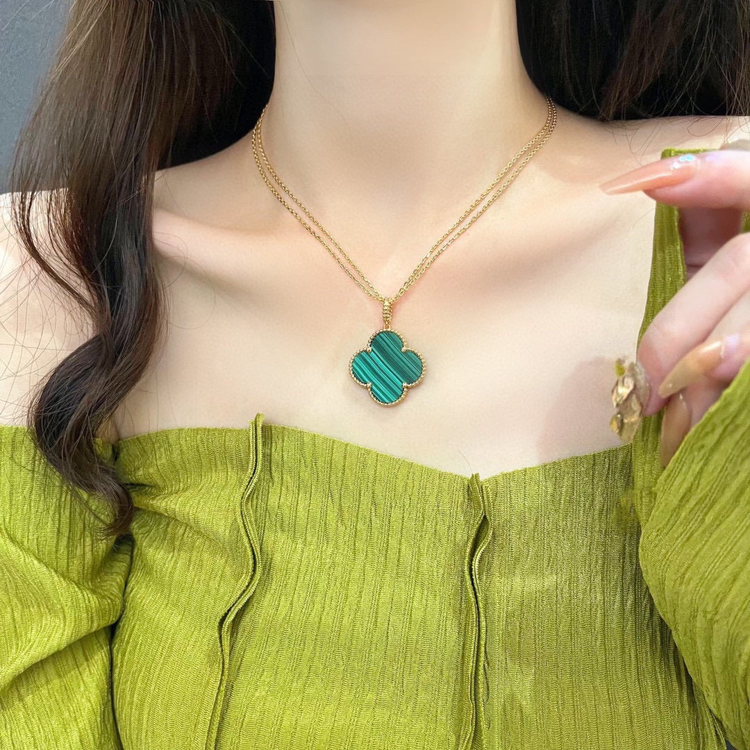 18K Celestial Magic Alhambra Malachite Necklace