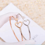 18K Celestial T Heart Key Wire Bracelet
