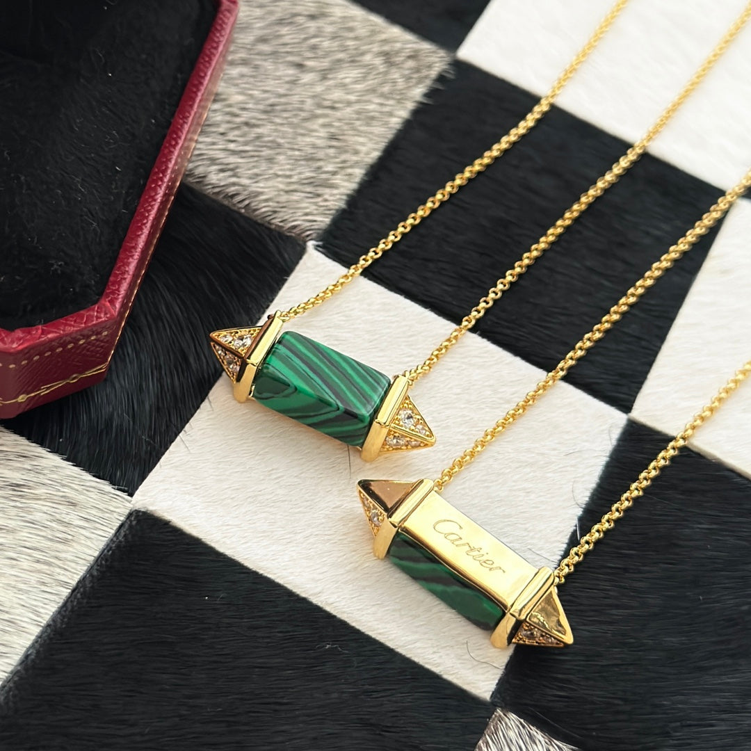 18K Celestial Les Berlingots De Malachite Necklace