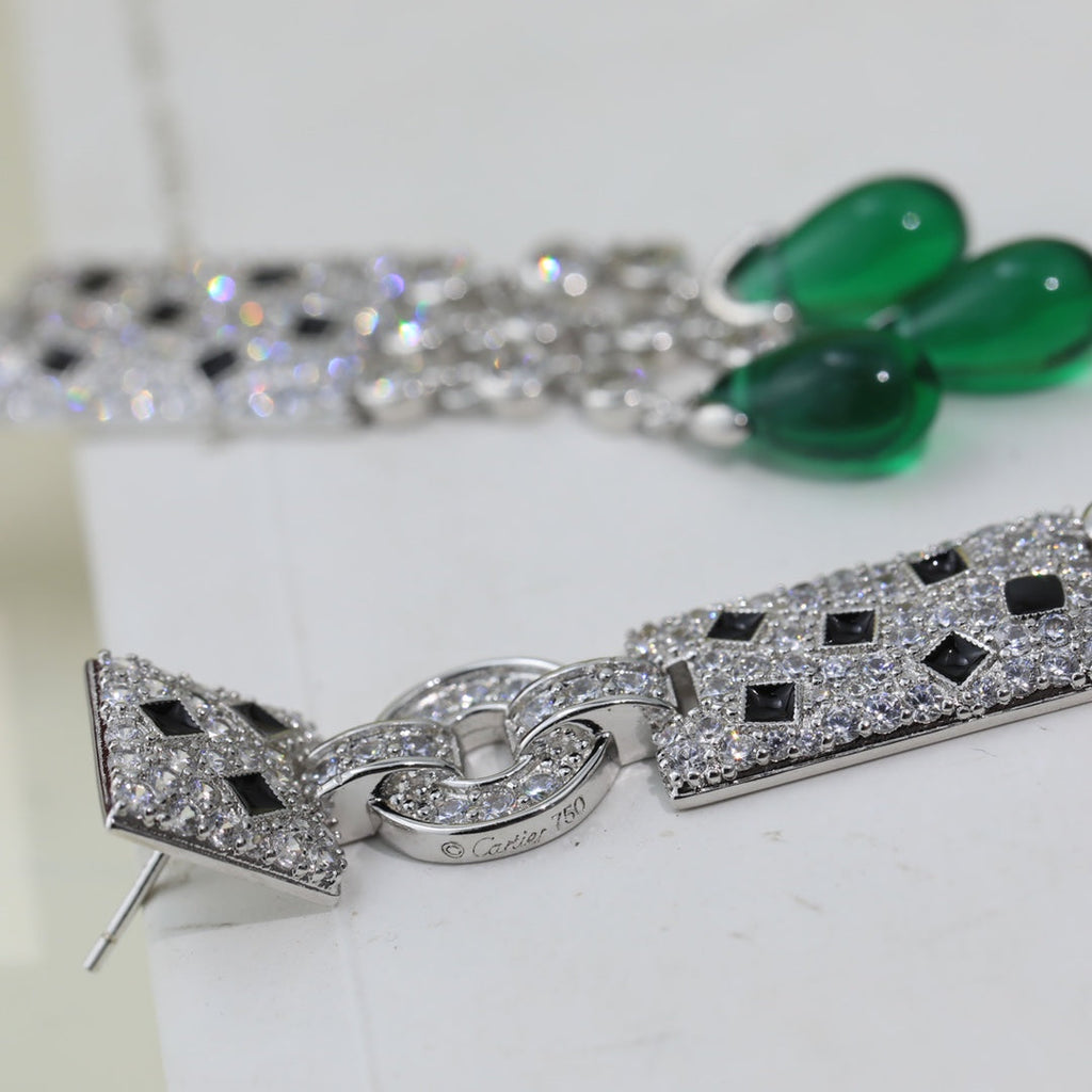 18K Celestial Panth̬re De Diamond Earrings