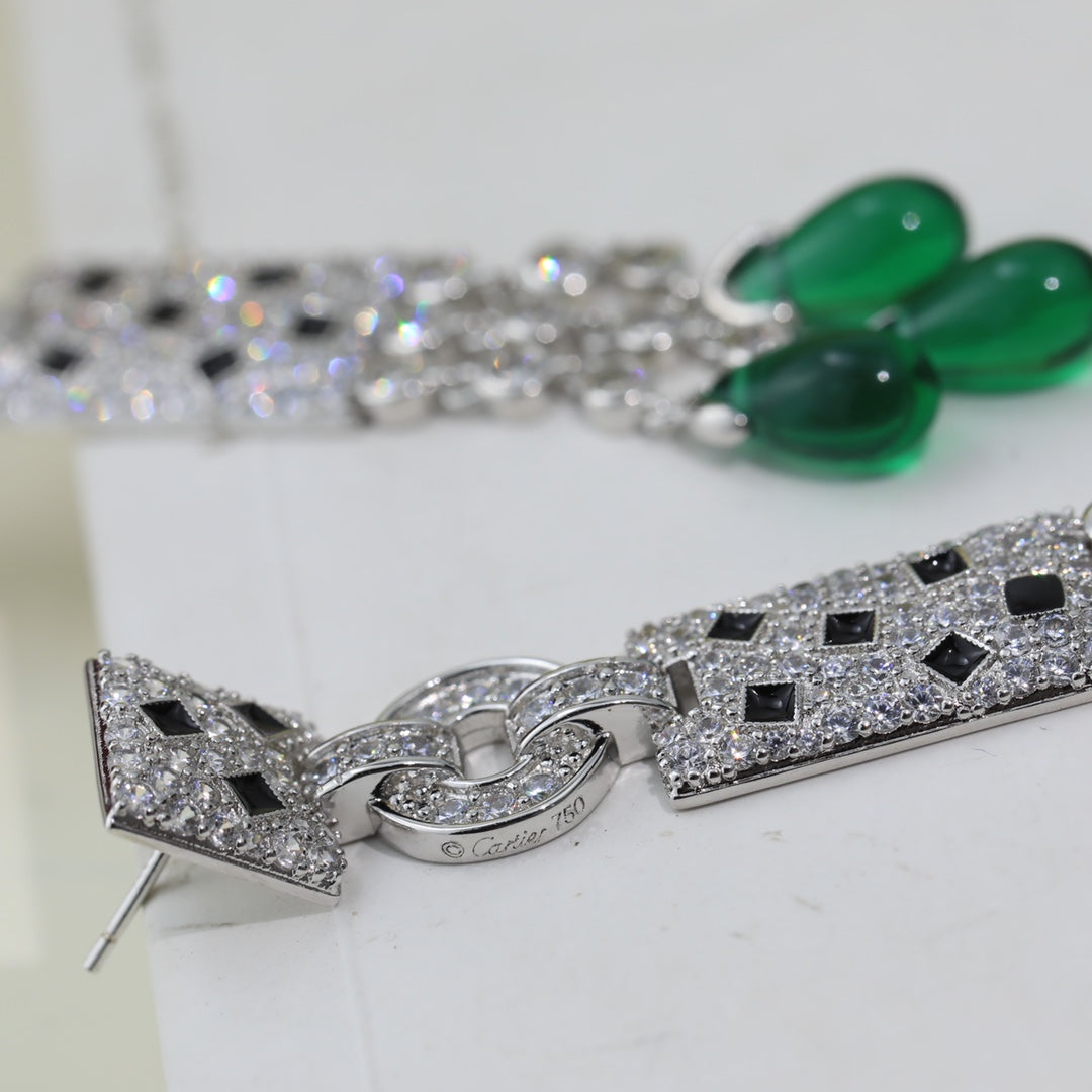 18K Celestial Panth̬re De Diamond Earrings