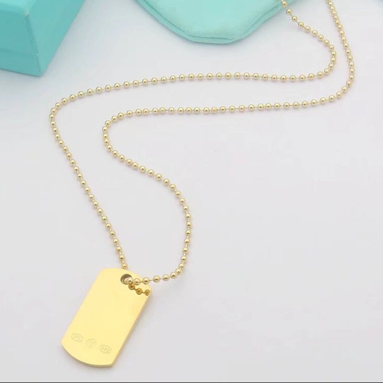18K Celestial T 1837 Makers I.D. Tag Pendant Necklace