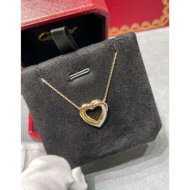 18K Celestial Trinity Heart Diamond Necklace