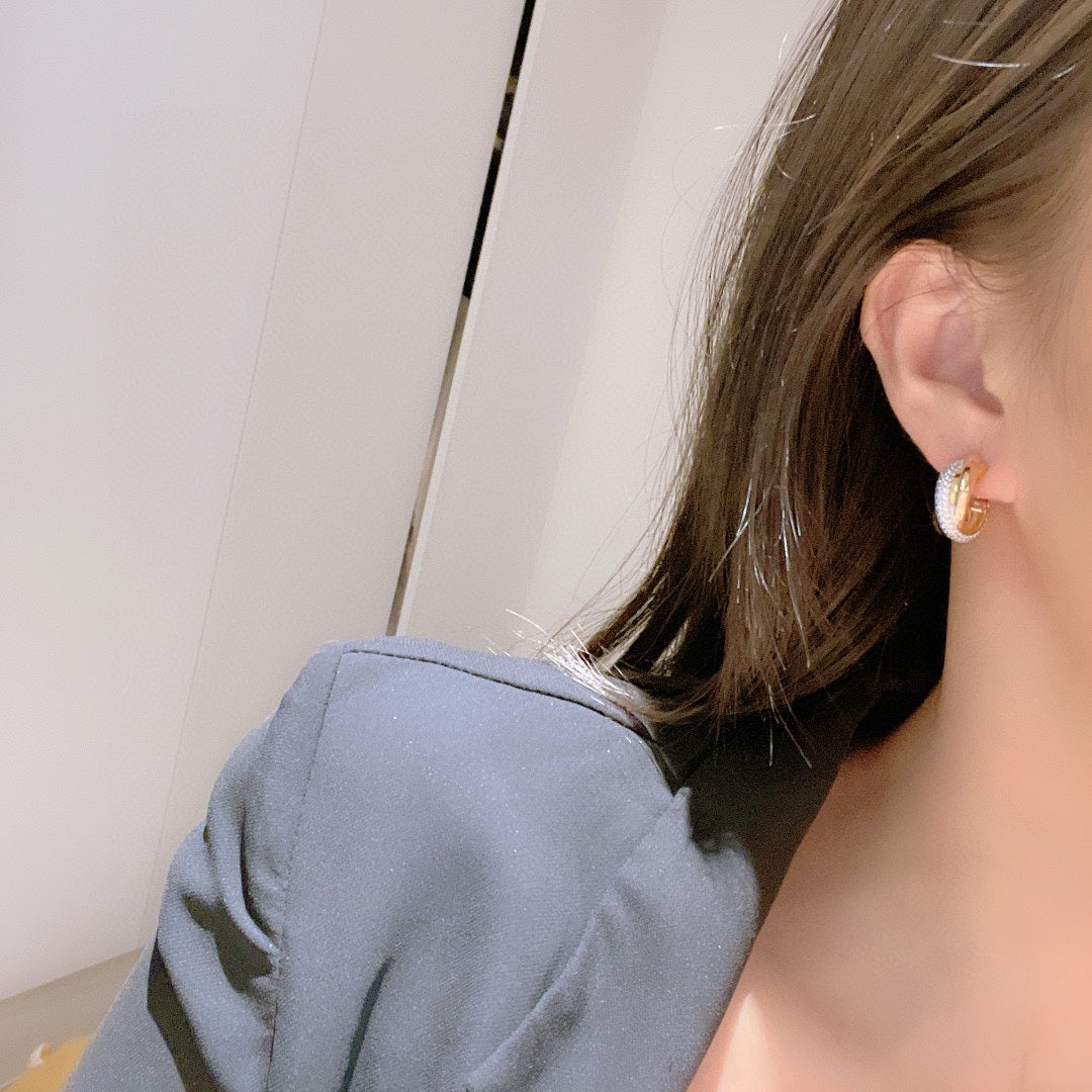 18K Celestial Trinity Diamond Earrings