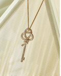 18K Celestial T Keys Woven Diamonds Large Necklace