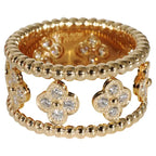 18K Perl̩e Clovers Ring