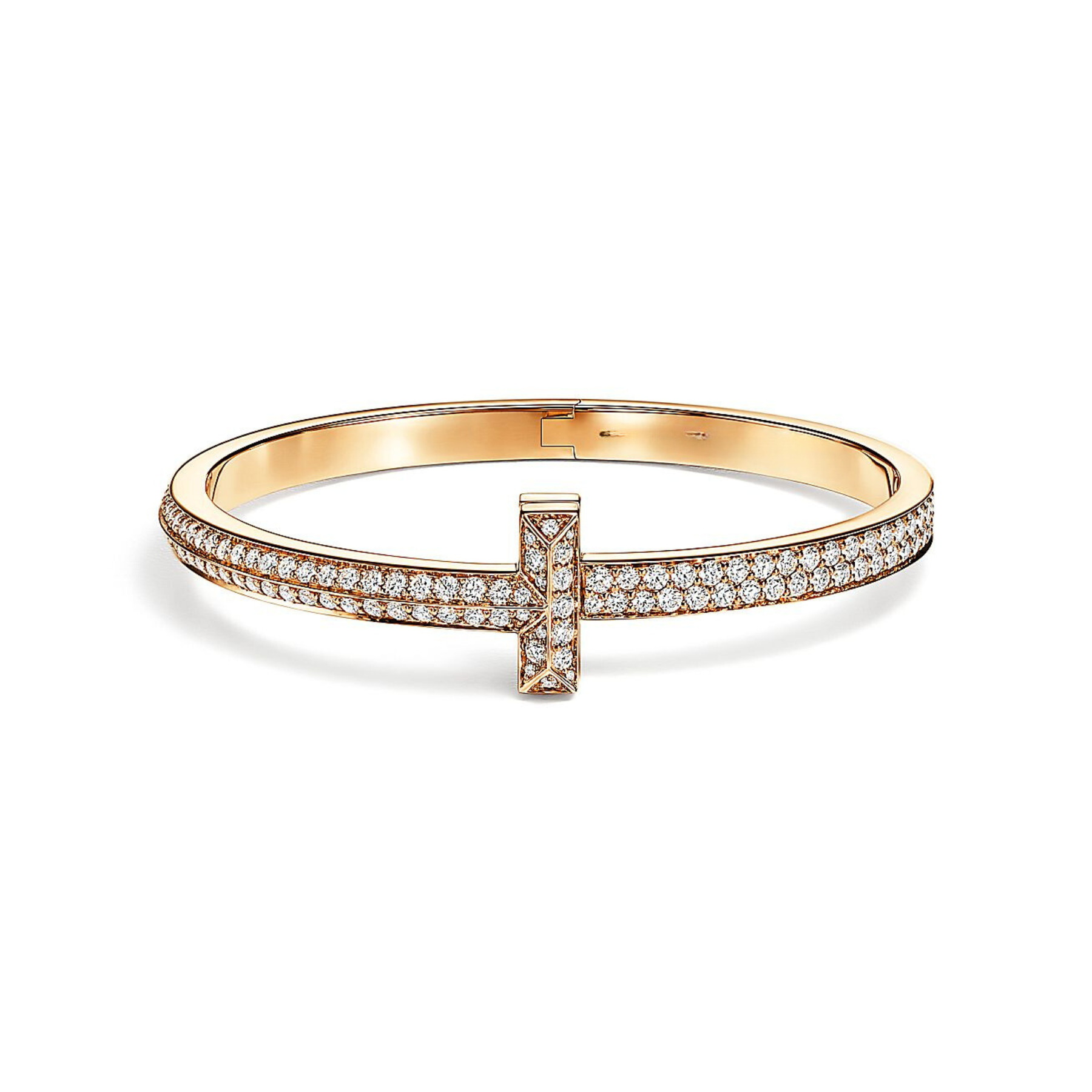 18K Celestial T1 Wide Diamond Hinged Bangle Bracelet