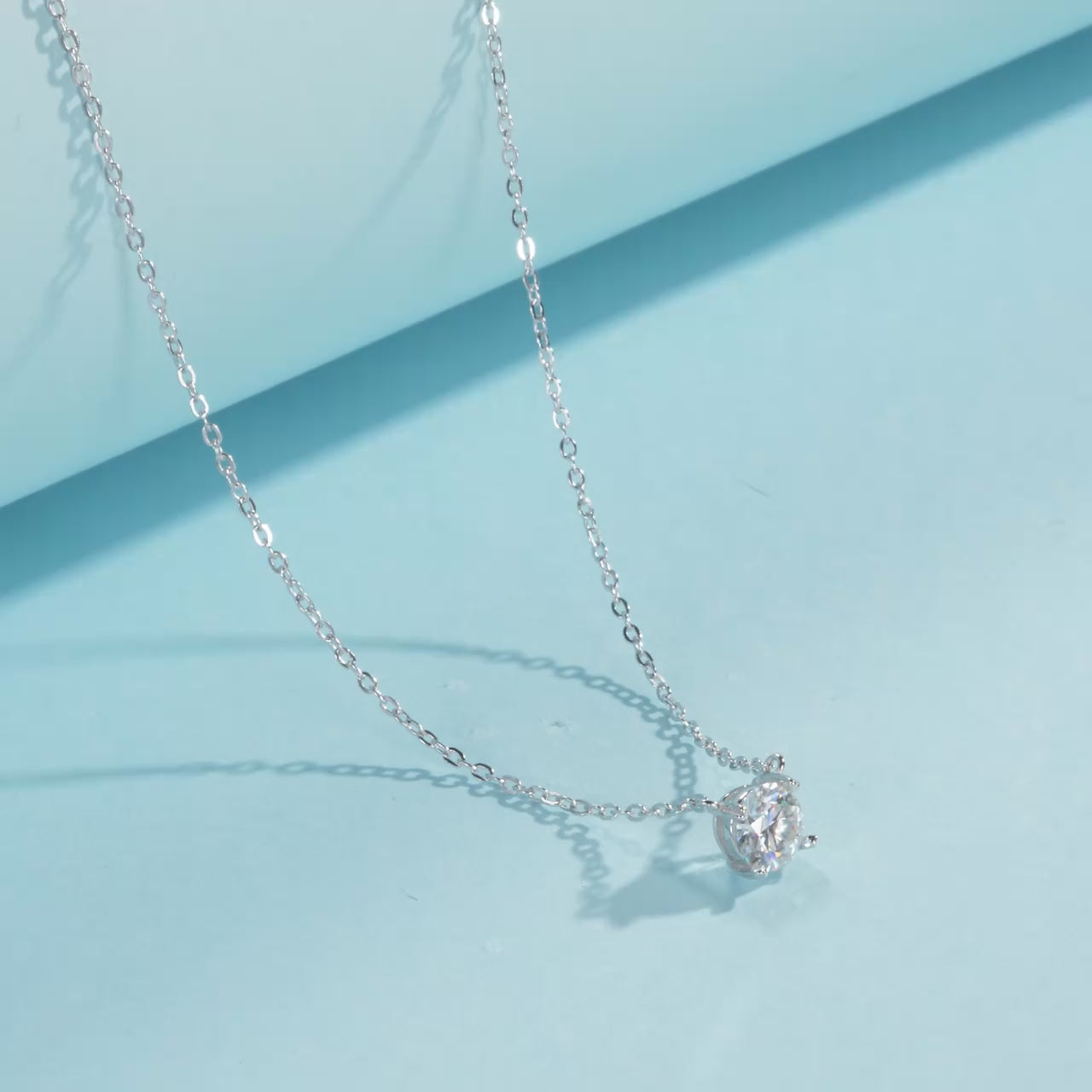 D Color Moissanite Pendant Necklace – Elegant 925 Sterling Silver Jewelry