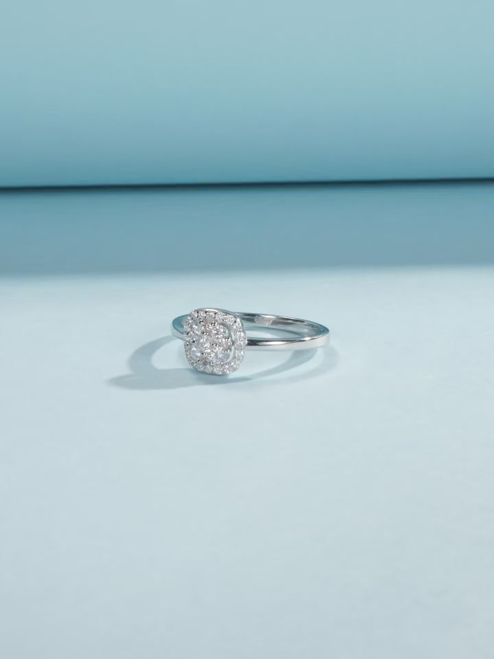 Sparkling Pave Moissanite Ring – 925 Sterling Silver