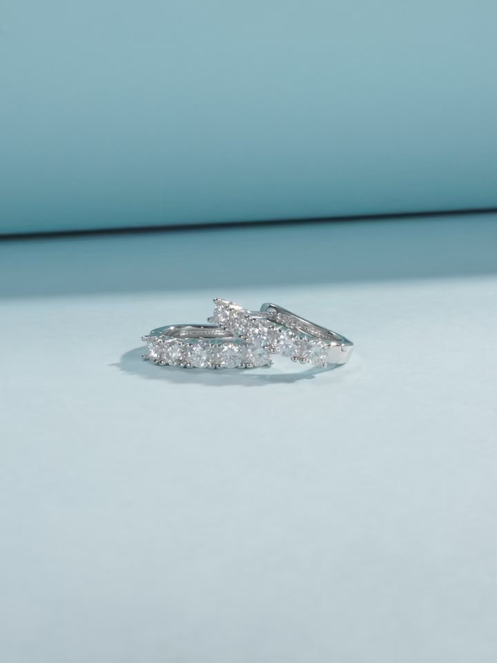 Elegant D Color Moissanite U-Shape Earrings – 925 Sterling Silver
