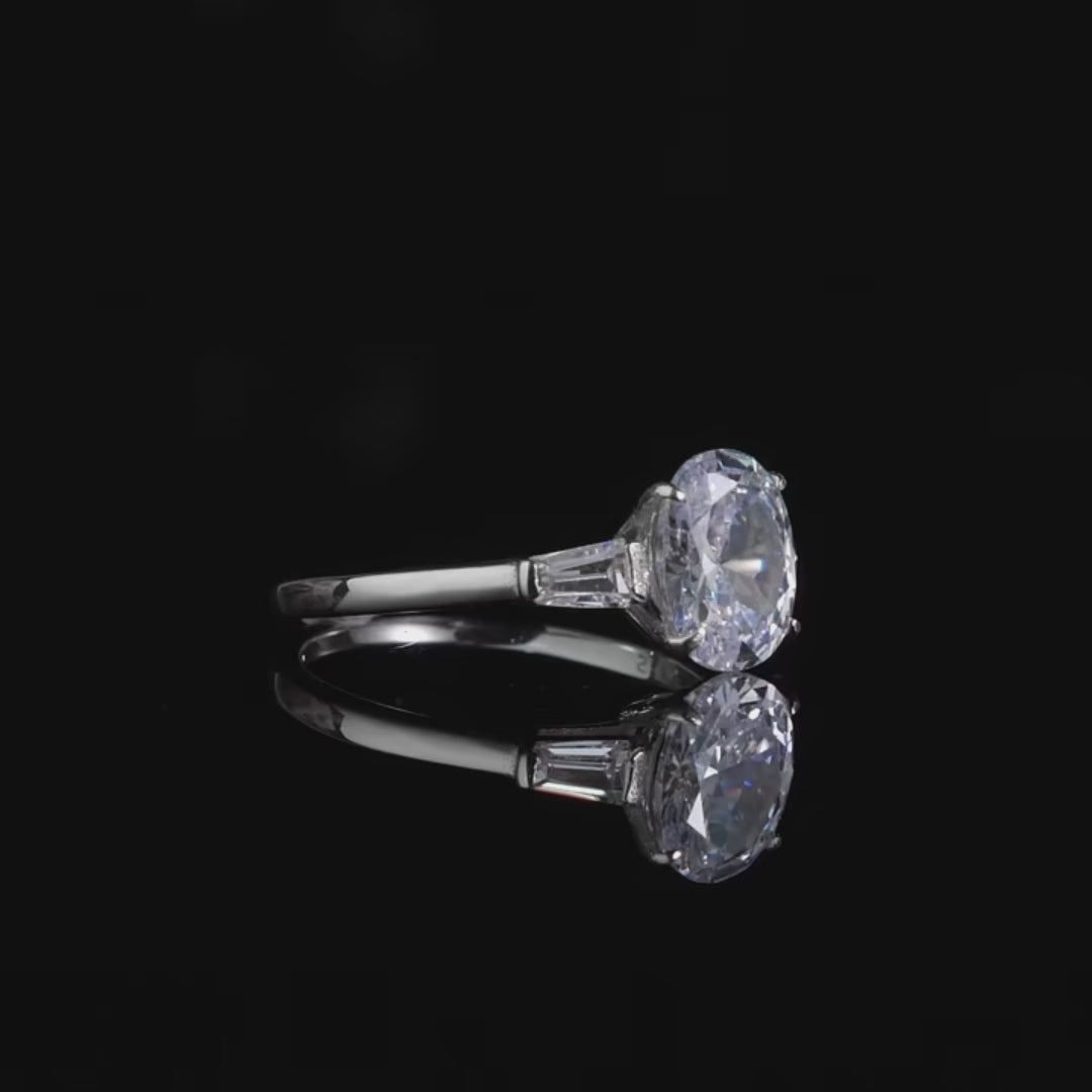 Luxury Oval Clear CZ Ring – 925 Sterling Silver