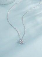 Elegant Square CZ Necklace – Platinum Plated 925 Sterling Silver Fine Jewelry