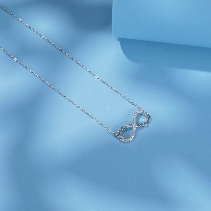 Romantic Infinite Love CZ Necklace – Solid 925 Sterling Silver Pendant