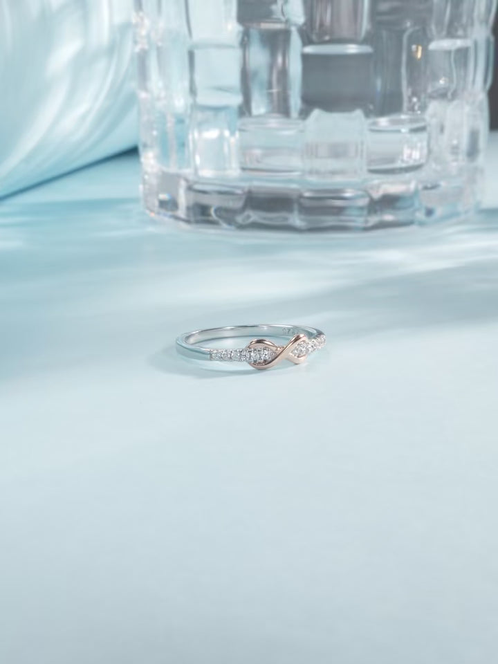 Rose Gold Infinity Ring – 925 Sterling Silver
