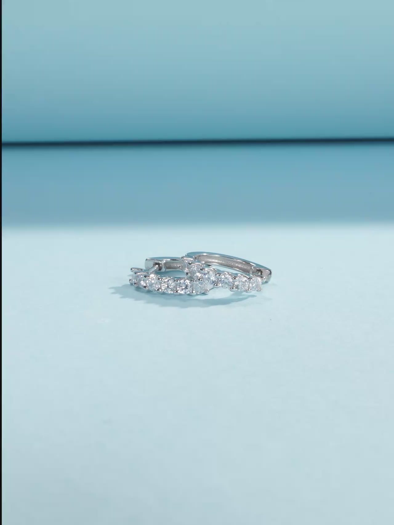 D Color Moissanite Small Hoop Earrings – 925 Sterling Silver