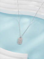 Trendy Rectangle Moissanite Necklace – D Color 925 Sterling Silver Jewelry