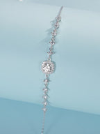 Luxury Moissanite Halo Bracelet – 0.8CT D Color 925 Sterling Silver