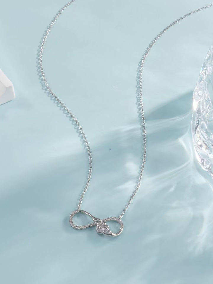 Infinite Embrace Heart Pendant Necklace – 925 Sterling Silver Romantic Jewelry