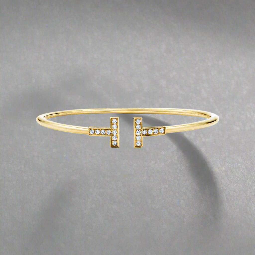 18K Celestial T Diamond Wire Bracelet
